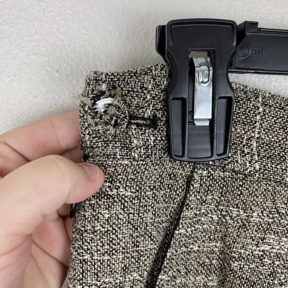 Rachel Comey Westside Pleated Linen Cuff Pants Size 2 Tweed Pockets Side Zip - Picture 4 of 11